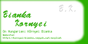 bianka kornyei business card