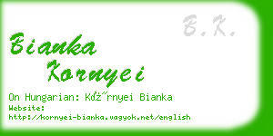 bianka kornyei business card
